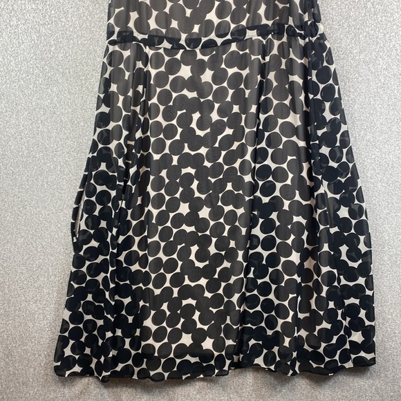Anne Klein sleeveless maxi dress polka dots chiffon texture cinch waist S - Picture 11 of 14